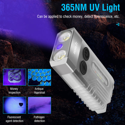 Small Powerful EDC Flashlight with Red UV Blue Light 6
