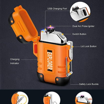 Electric Plasma Waterproof Rechargeable Dual Arc Lighter 6