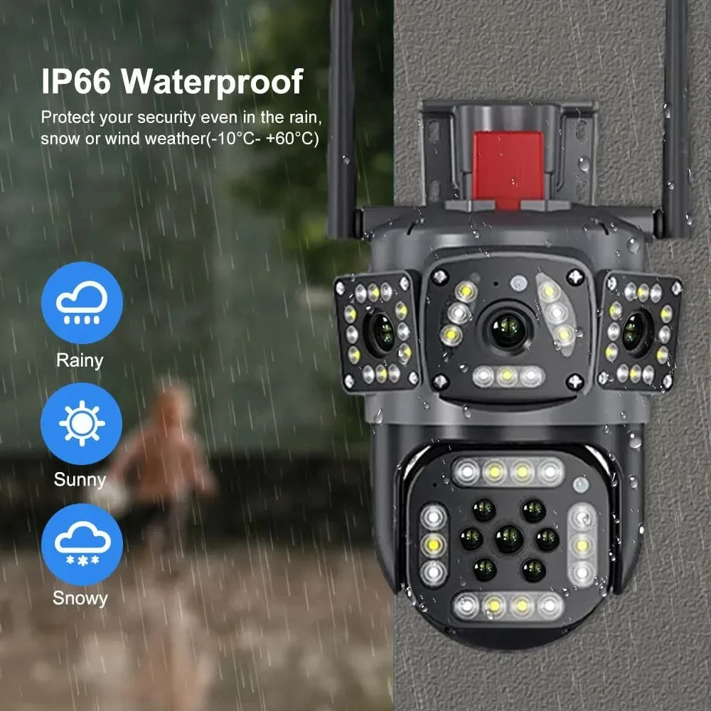 Outdoor Waterproof Wireless WiFi HD Triple Security Camera 6