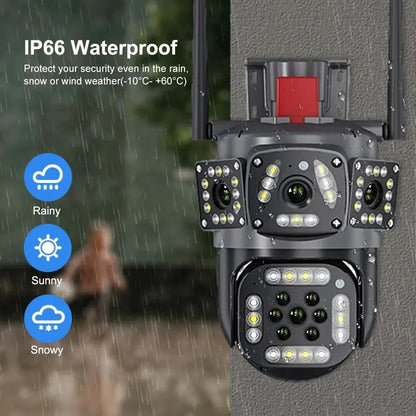 Outdoor Waterproof Wireless WiFi HD Triple Security Camera 6