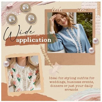 Pearl Cover Up Brooch Buttons Set 6