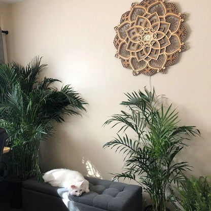 Handmade Wooden Mandala Wall Lamp 6