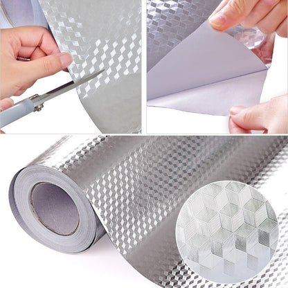 Waterproof Oil Proof Aluminum Foil Self Adhesive Wall Sticker 6