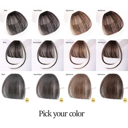 Natural Human Hair Curved Wispy Clip in Bangs 6