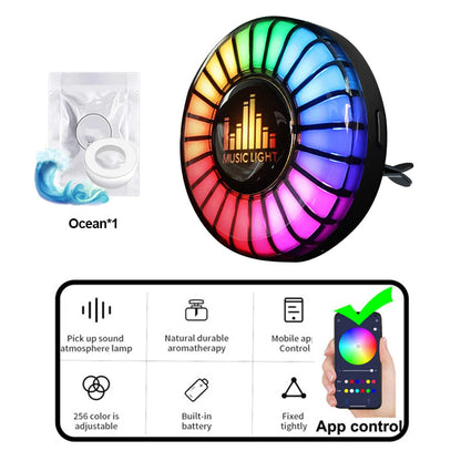 Car Music Rhythm Sound Control Colorful LED Light With Fragrance Holder 6