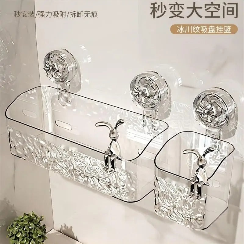 Light Luxury Style Glacier Pattern Suction Cup Shelf 6