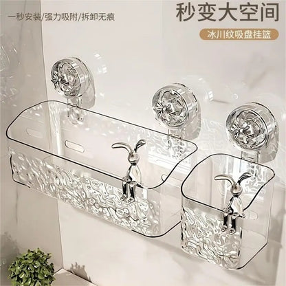 Light Luxury Style Glacier Pattern Suction Cup Shelf 6