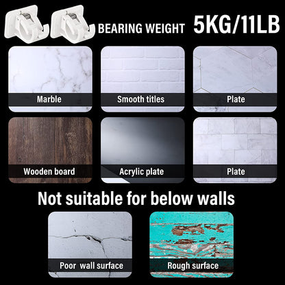 Nail-free Adjustable Rod Bracket Holders 6
