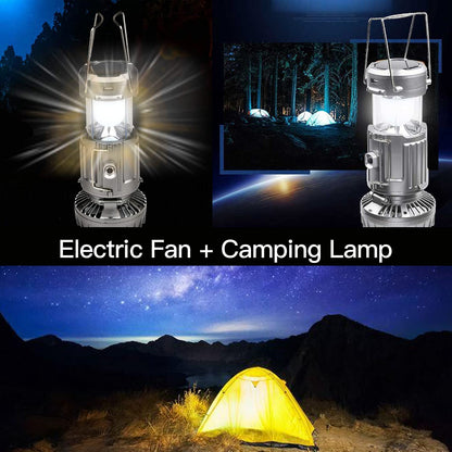 6 in 1 Portable Outdoor LED Camping Lantern With Fan 6