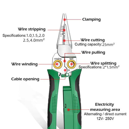 8-in-1 Electrical Wire Stripper Multi-Tool Pliers 6