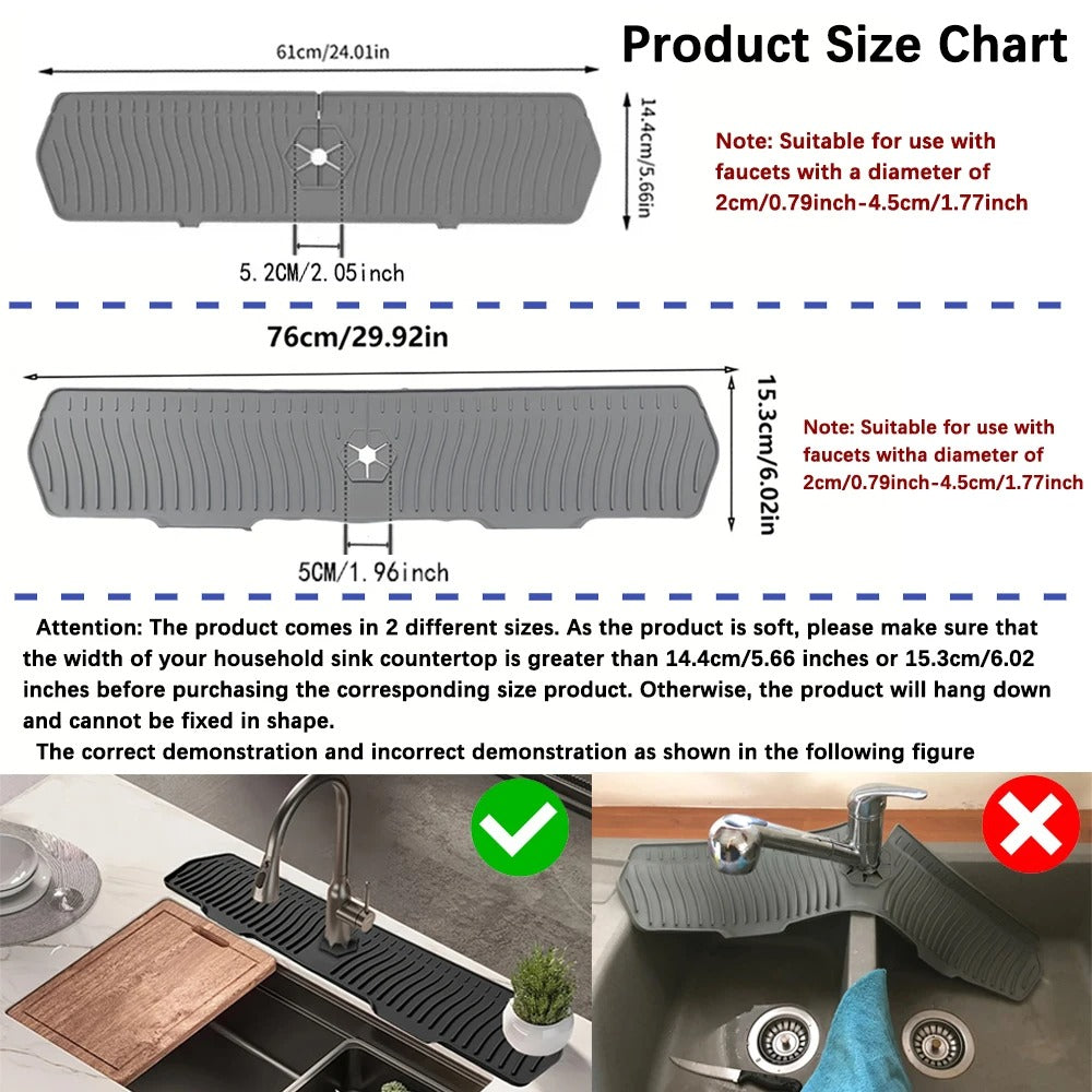 Foldable Self-Draining Faucet Splash Guard Mat 6