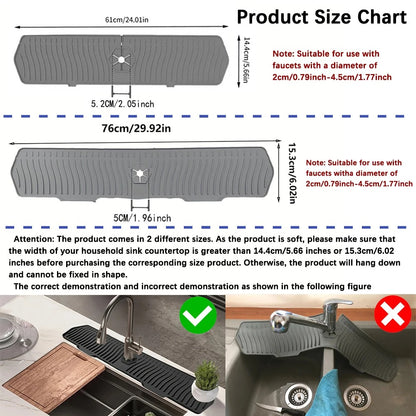 Foldable Self-Draining Faucet Splash Guard Mat 6