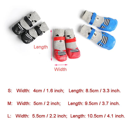 Pet Outdoor Waterproof Anti Slip Rain Shoes (2Pairs) 5