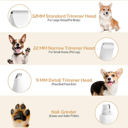 4-in-1 Electric  Pet Grooming Kit Clippers with 4 Interchangeable Blades 6