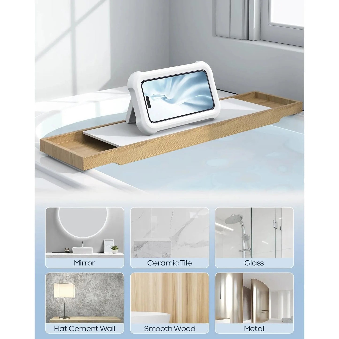 480° Rotatable Retractable Adjustable Shower Phone Case Holder 5