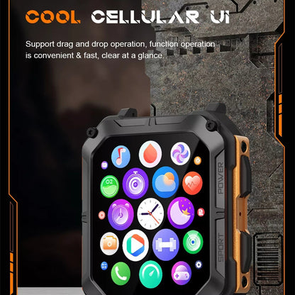 Indestructible Stainless Steel Military Style Rugged Smartwatch 6