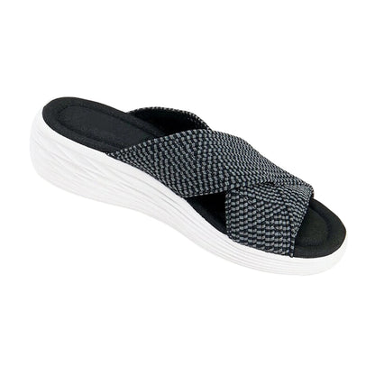 Women Stretch Cross Orthotic Slide Sandals 6