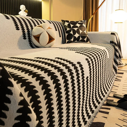 Cozy Chenille Retro Sofa Throw Cover 6