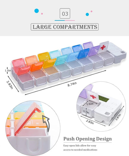 Smart Weekly Pill Organizer with Timer 6