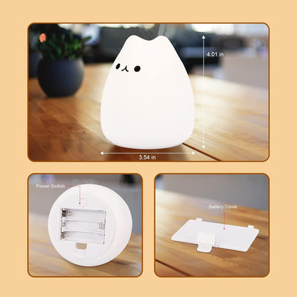 Portable Soft Silicone Cute Cat LED Night Light 2