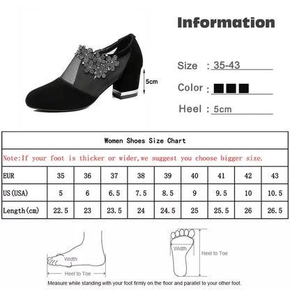 Women's Mesh Hollow-out Flower Low Heel Sandals 5