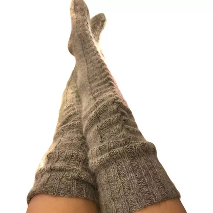 Warm Wool Knitted Over Knee Long Socks 6