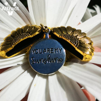 "You Are My Sunshine" Open Locket Sunflower Necklace 6