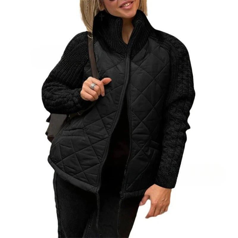 New Women's Knit Patchwork Puffy Jacket 6