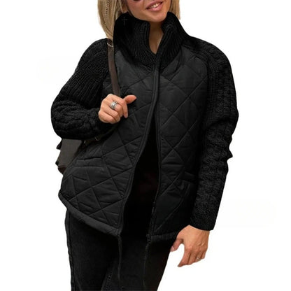 New Women's Knit Patchwork Puffy Jacket 6