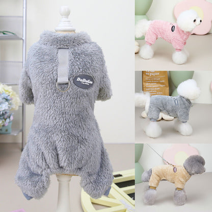 Fleece Pet Elastic Jumpsuit with Pull Ring 6