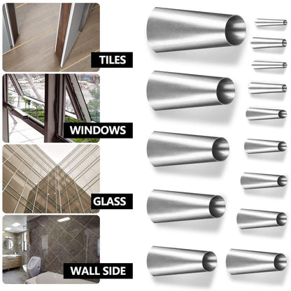 14/Pcs Universal Stainless Caulk Nozzle Applicator Finishing Tool Kit 6