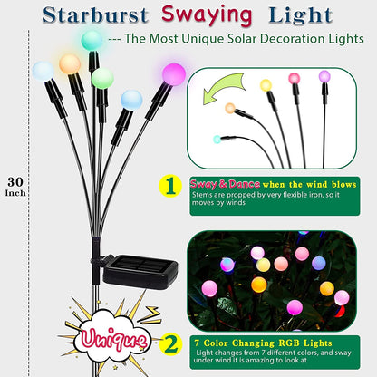 Starburst Swaying Solar Garden Lights-2PCS 6