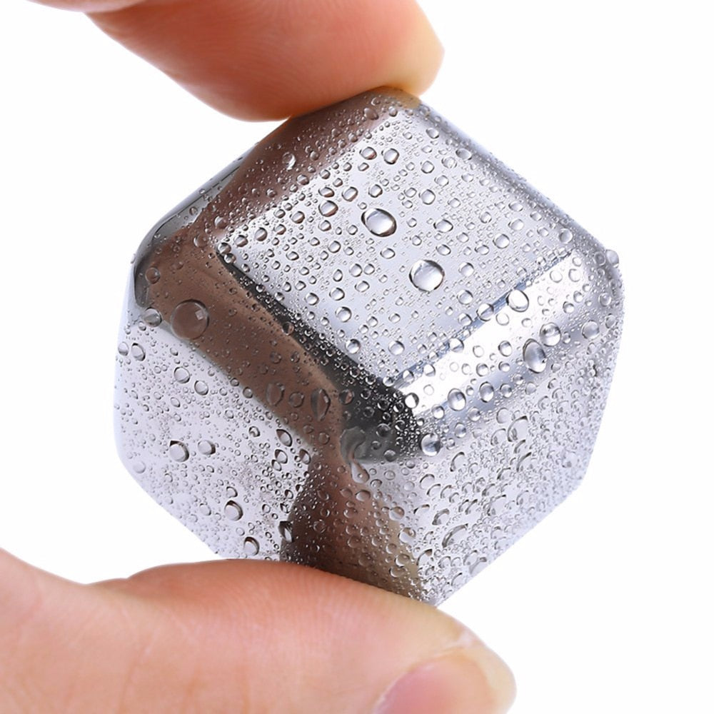 4 PCS Stainless Steel Cocktail Cubes 6