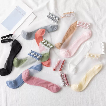 Pearl Transparent Socks -2 Packs 6