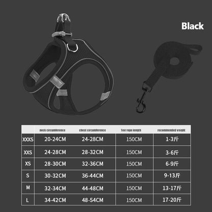 Reflective Adjustable Vest Harness Strap & Leash for Cats & Small Dogs 6