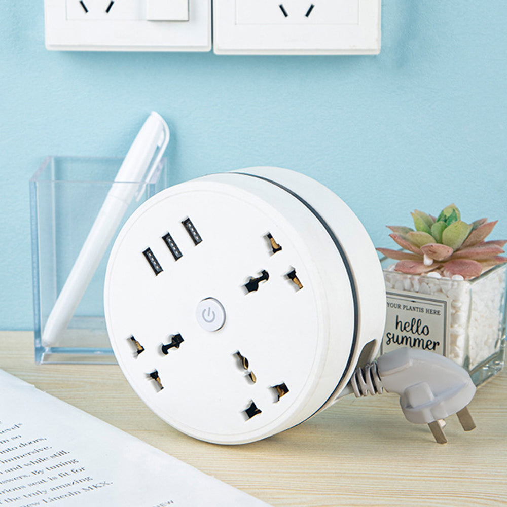 Round Universal USB Power Strip 6