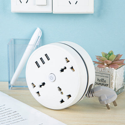 Round Universal USB Power Strip 6