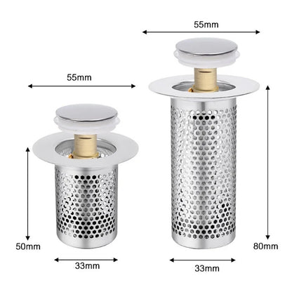 Anti Odor Stainless Steel Pop Up Sink Drain Filter 6