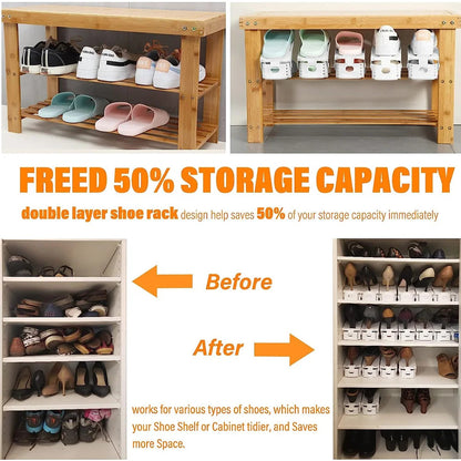 Double Layer Free Standing Shoe Rack (6Pcs) 6