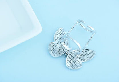 Crystal Stones Made Butterfly Ring 6