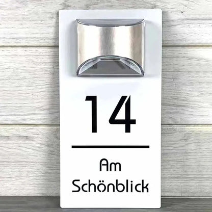 PERSONALIZED SOLAR MODERN DOOR PLAQUE 6