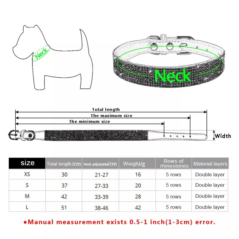 Crystal Rhinestone Reflective Dog Collar 6