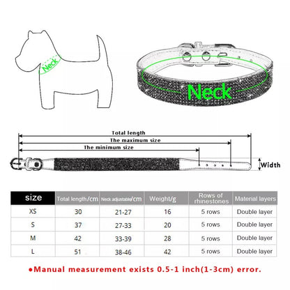 Crystal Rhinestone Reflective Dog Collar 6