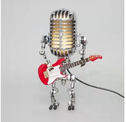 Vintage Microphone Guitar Robot Table Lamp 6