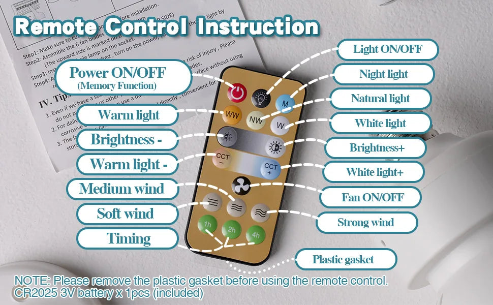 Socket Cooling Fan Smart LED Light 6