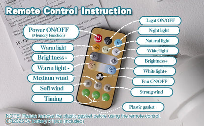 Socket Cooling Fan Smart LED Light 6