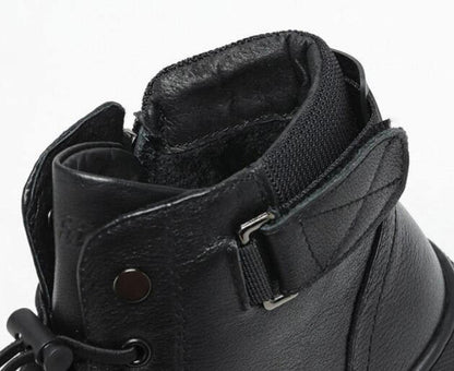 MEN BLACK LEATHER BOOTS 6