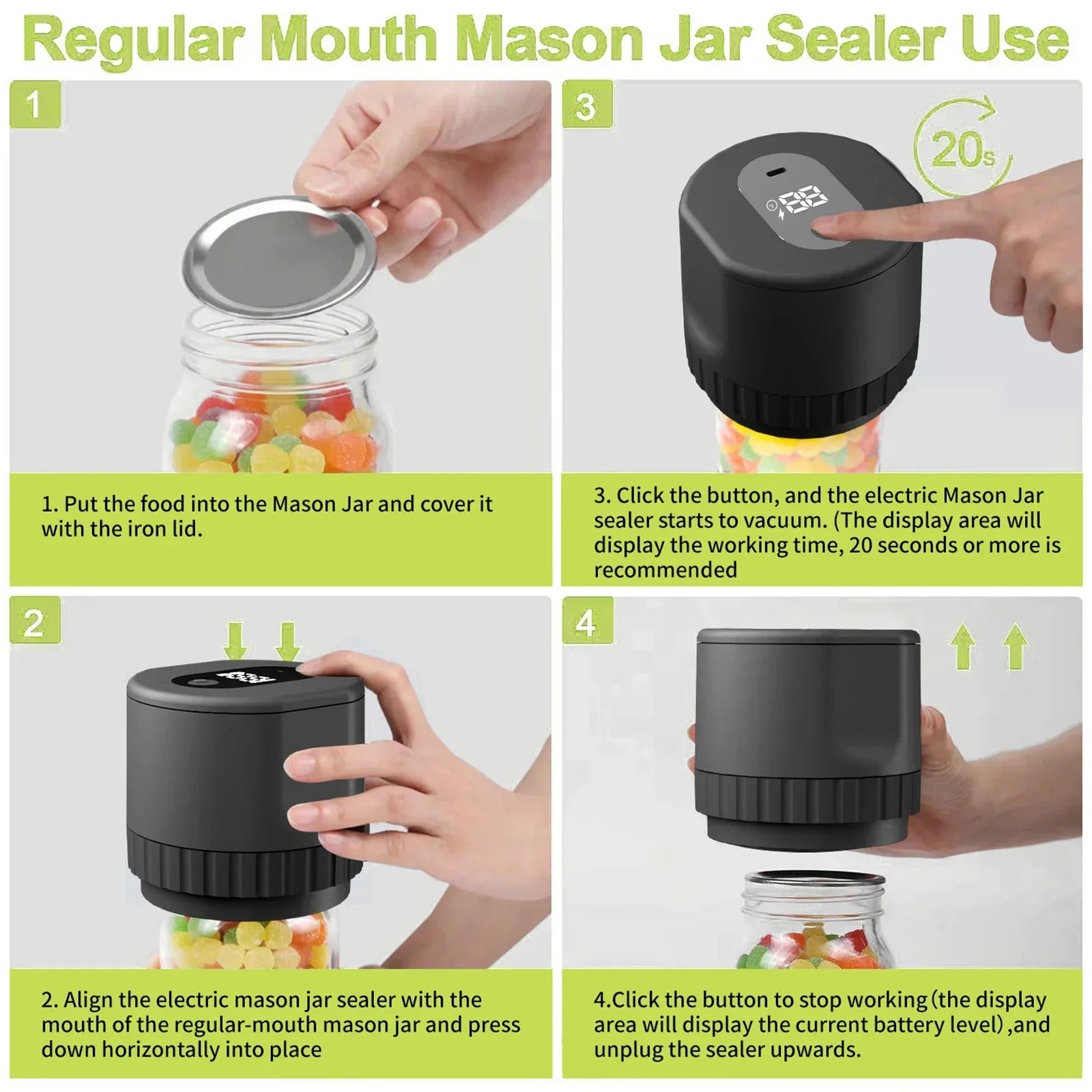 Electric Mason Jar Vacuum Sealer 6