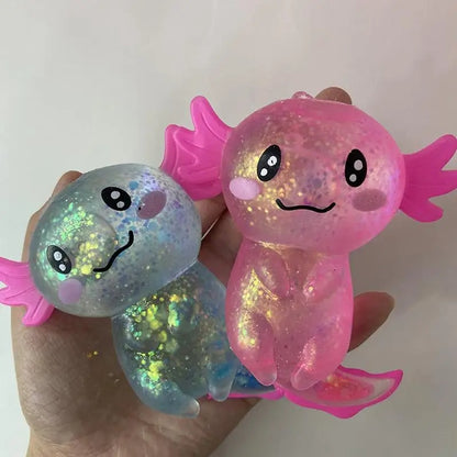 Jelly Glitter Axolotl Squishy Toy 6