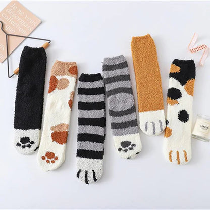 Cute Cat Paw Fluffy Winter Socks 6